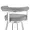 Armen Living Nolagam Swivel Counter Stool in Brushed Stainless Steel with Light Gray Faux Leather 840254335615 - alternate 2